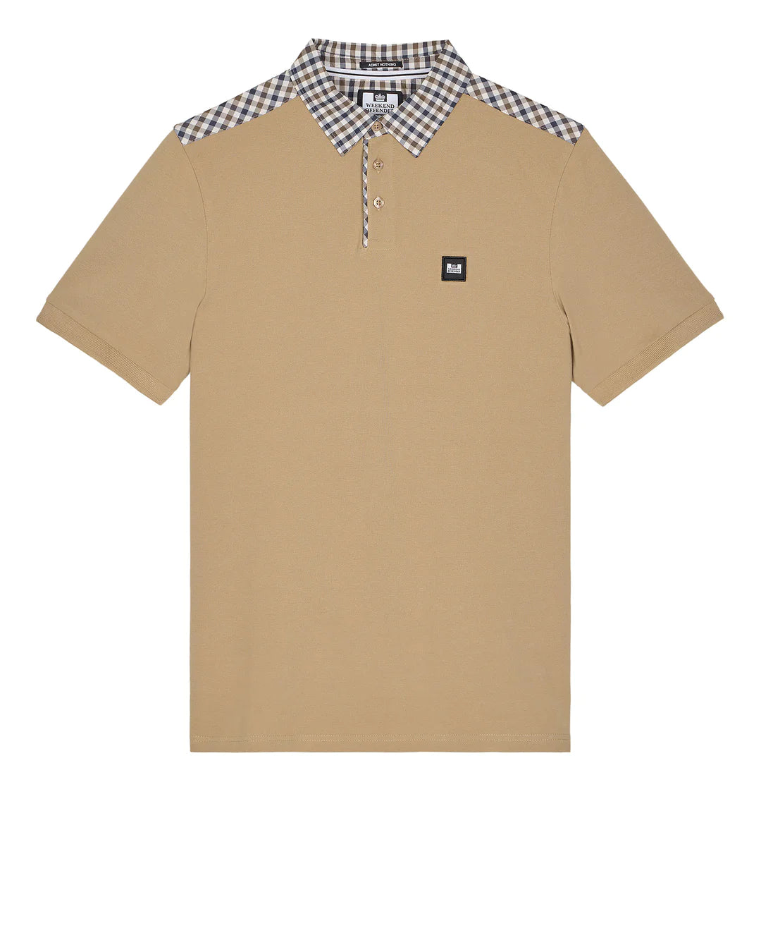 Weekend Offender - Costa Mid Check Polo Shirt Cognac Brown