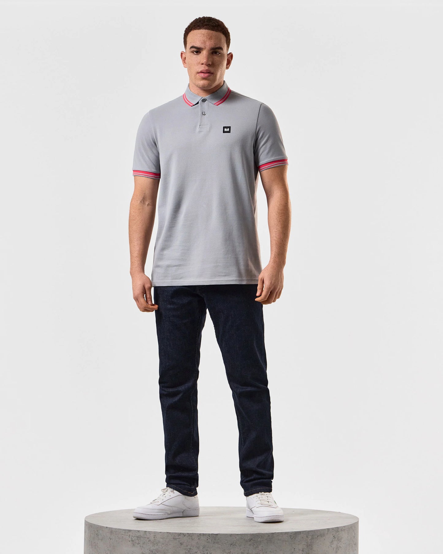 Weekend Offender - Levanto Polo Shirt Smokey Grey / Pink