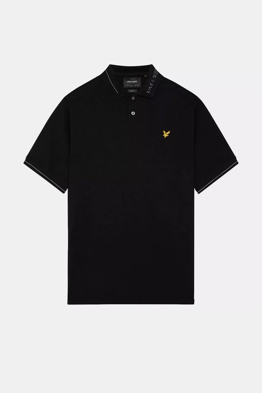 Lyle & Scott - Branded Ringer Polo Shirt Black