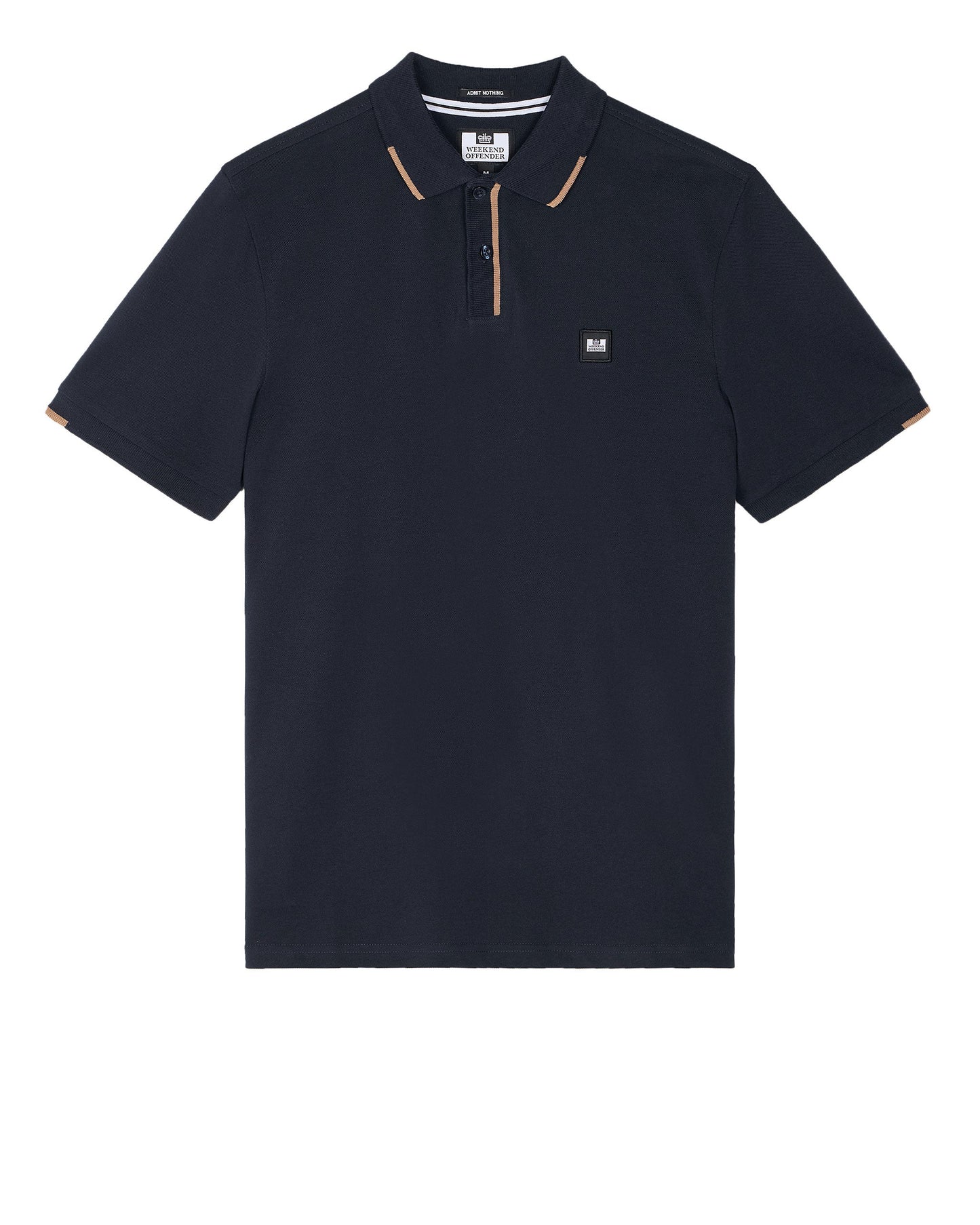 Weekend Offender - Rivas Polo Shirt Navy / Cognac Brown