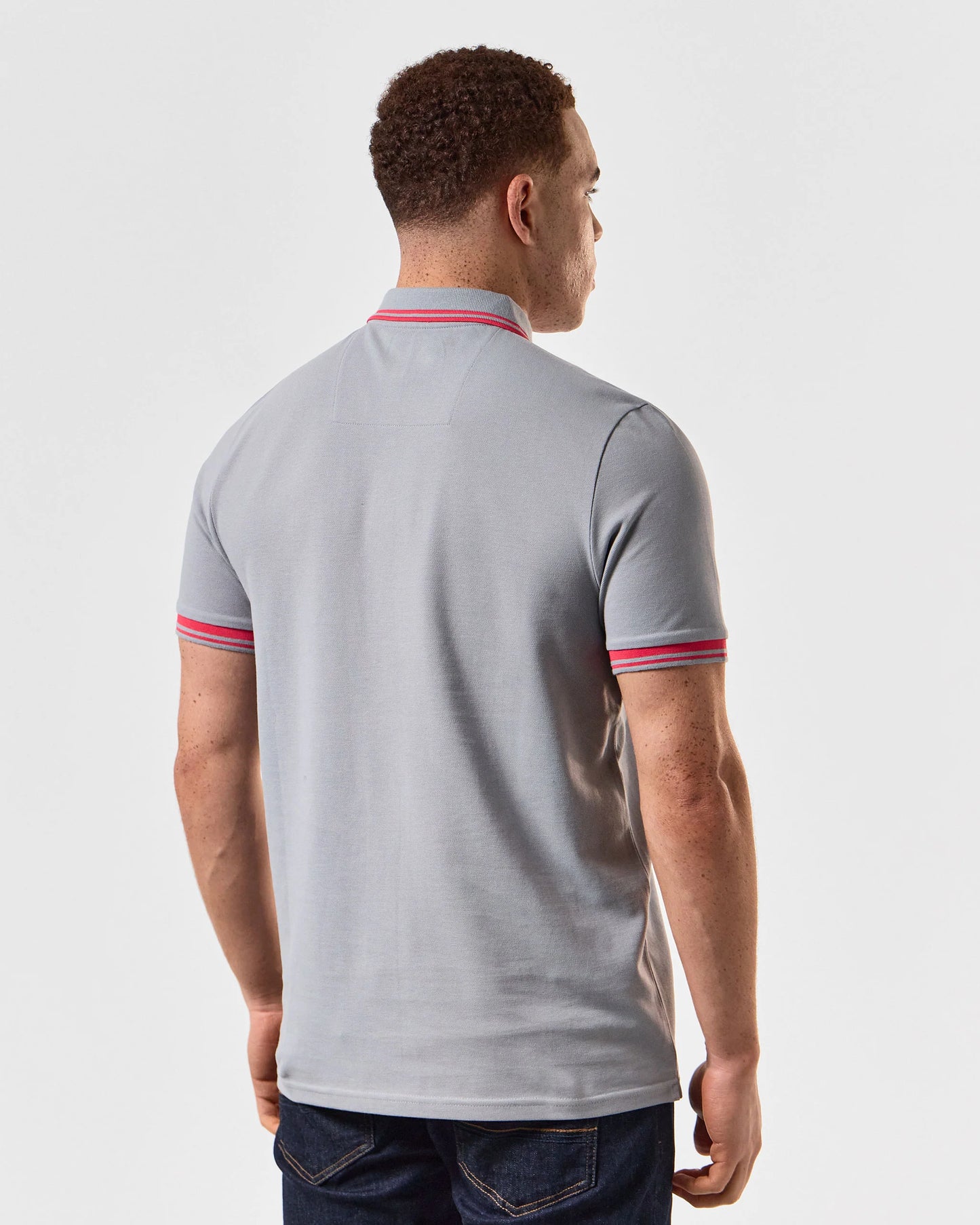 Weekend Offender - Levanto Polo Shirt Smokey Grey / Pink