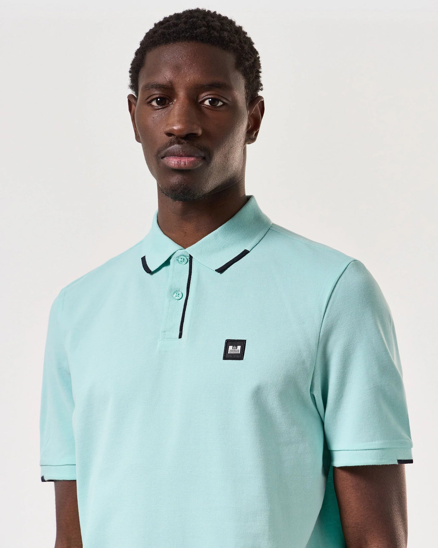 Weekend Offender - Rivas Polo Shirt Celeste Green / Navy