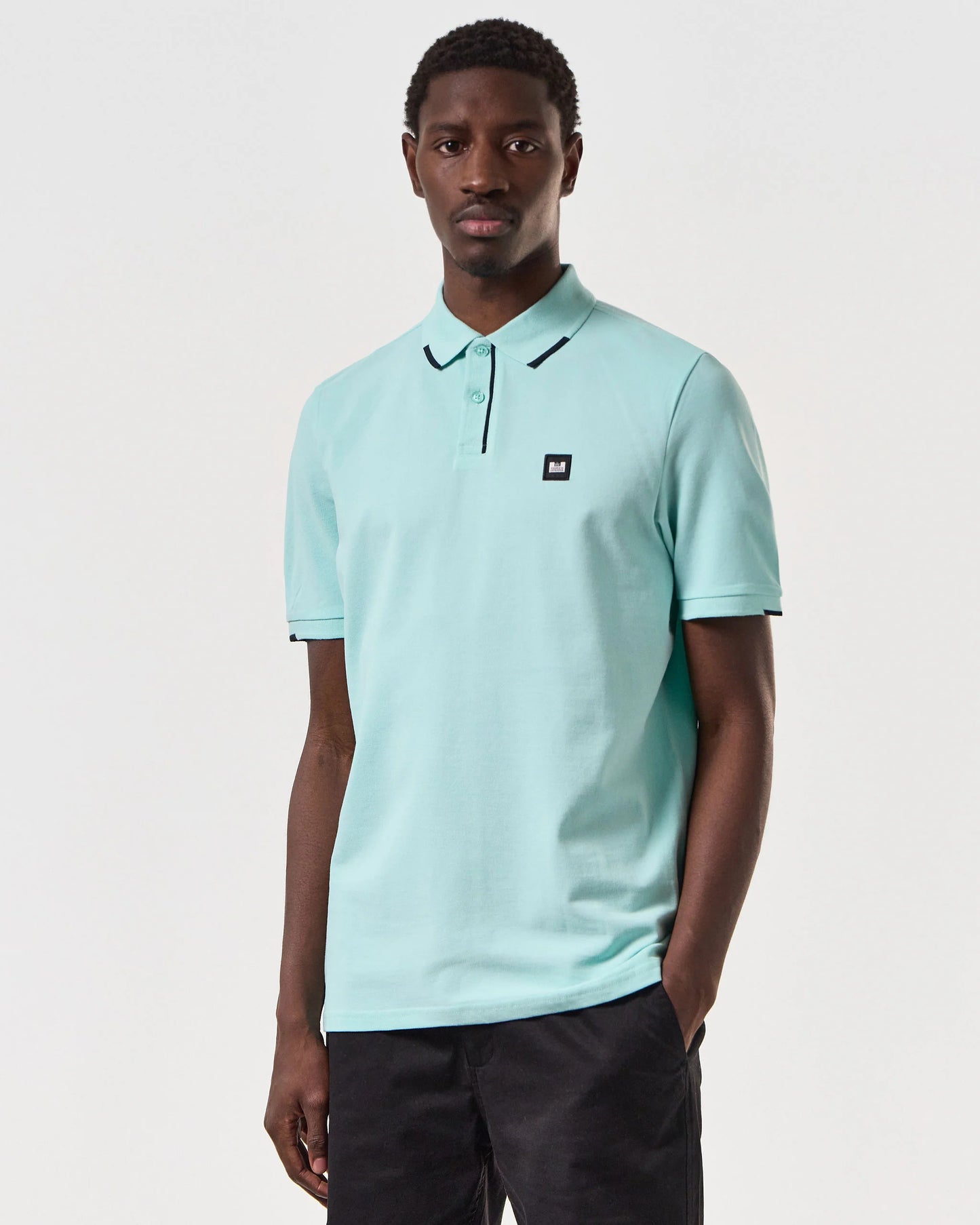 Weekend Offender - Rivas Polo Shirt Celeste Green / Navy