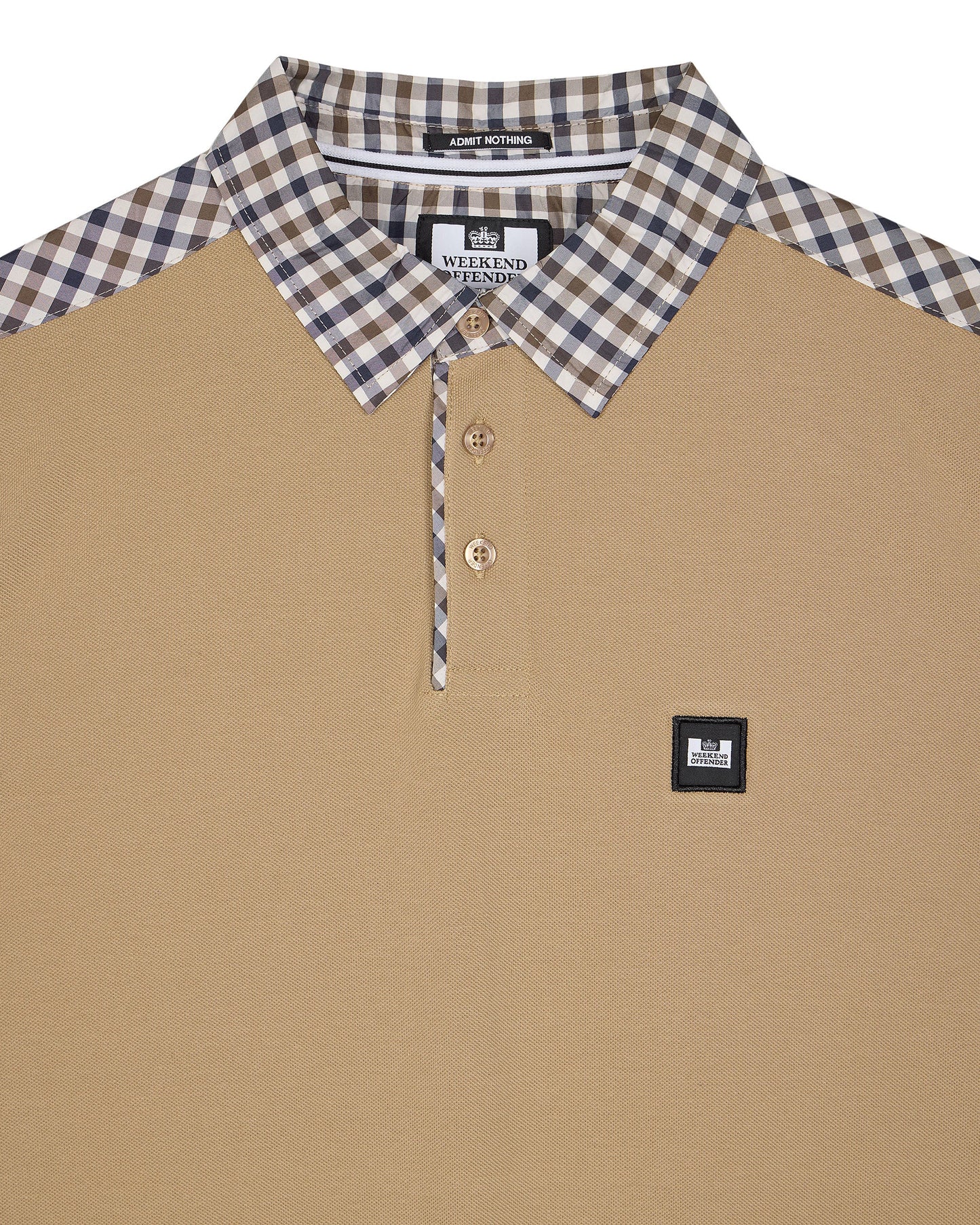 Weekend Offender - Costa Mid Check Polo Shirt Cognac Brown