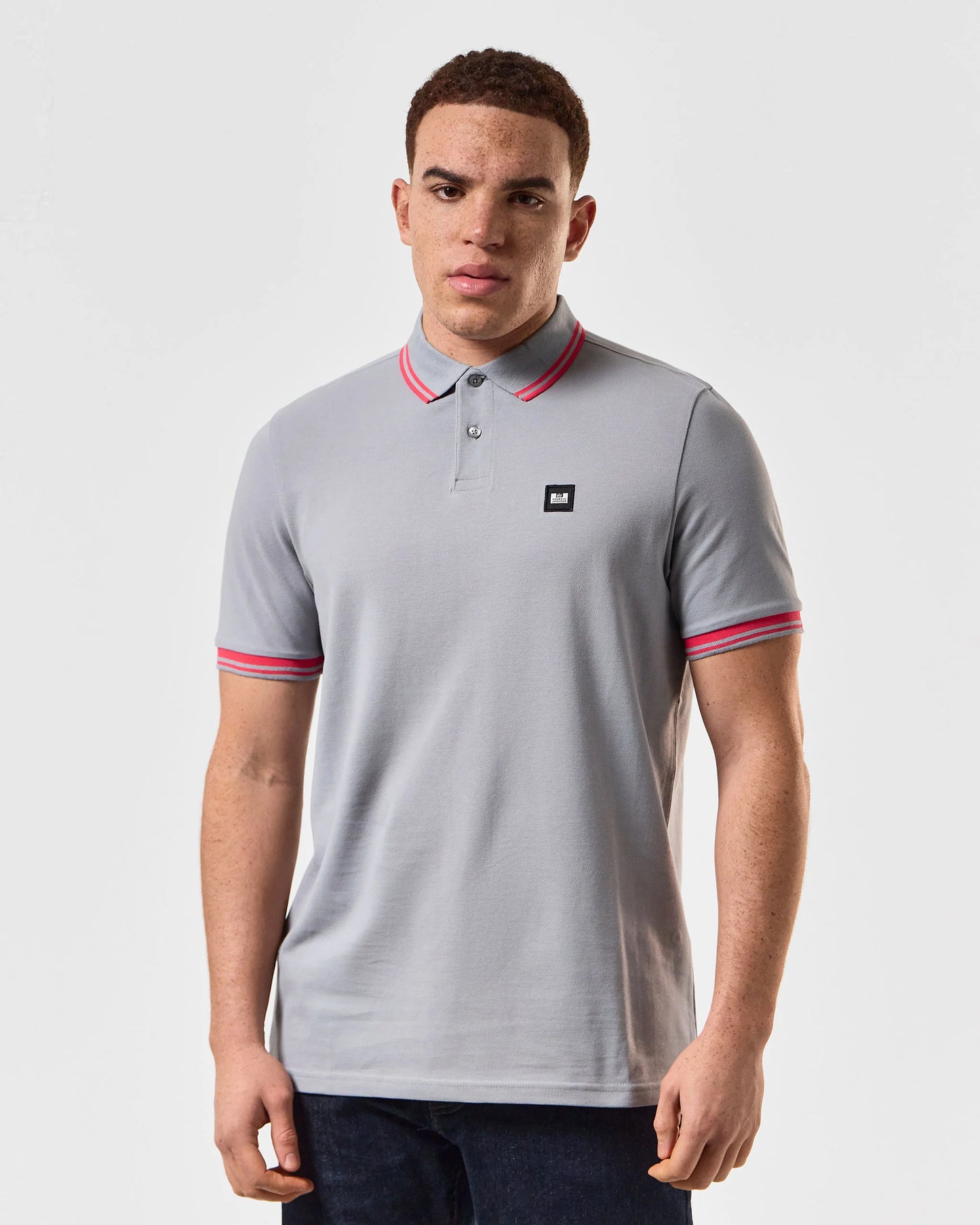 Weekend Offender - Levanto Polo Shirt Smokey Grey / Pink