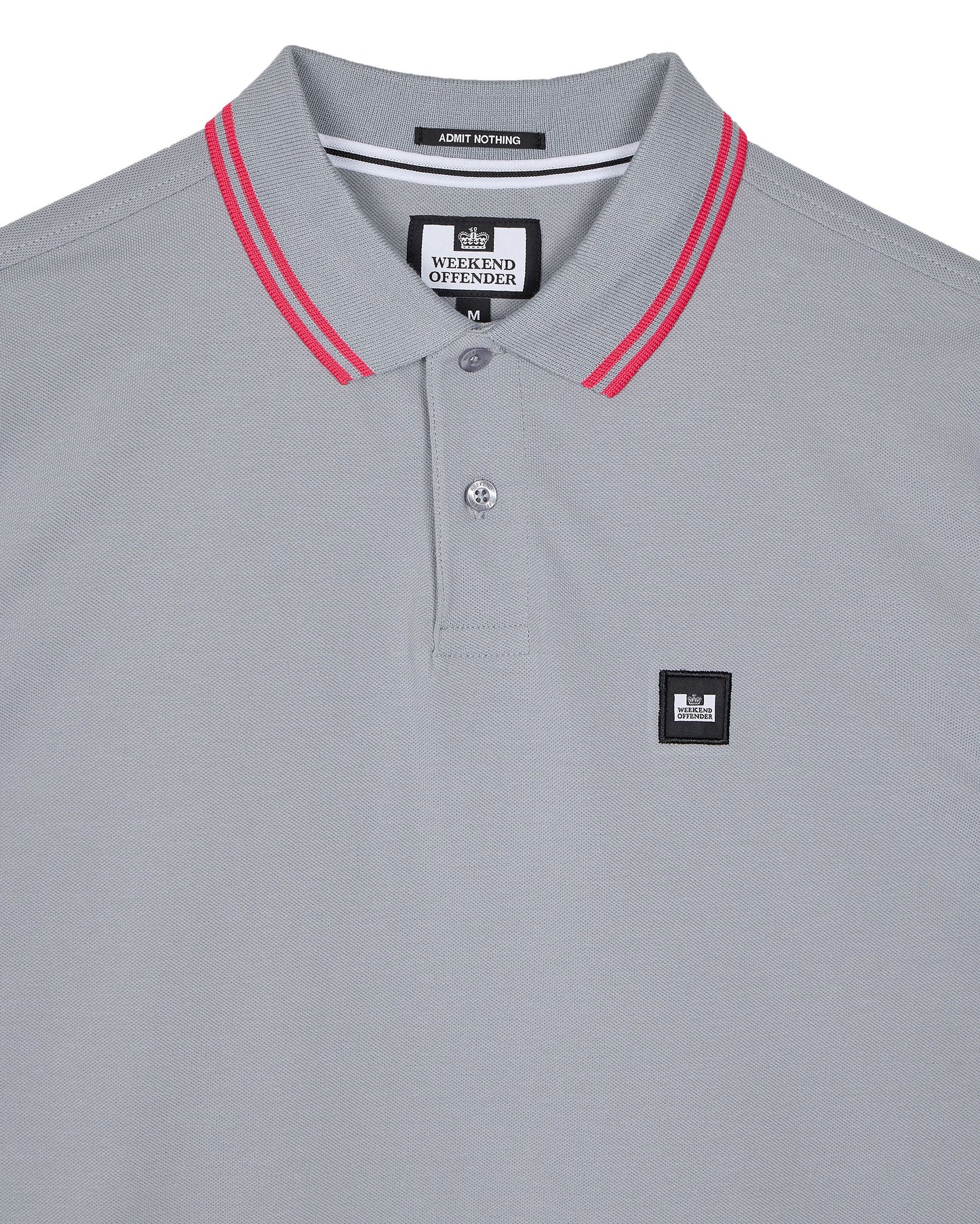 Weekend Offender - Levanto Polo Shirt Smokey Grey / Pink