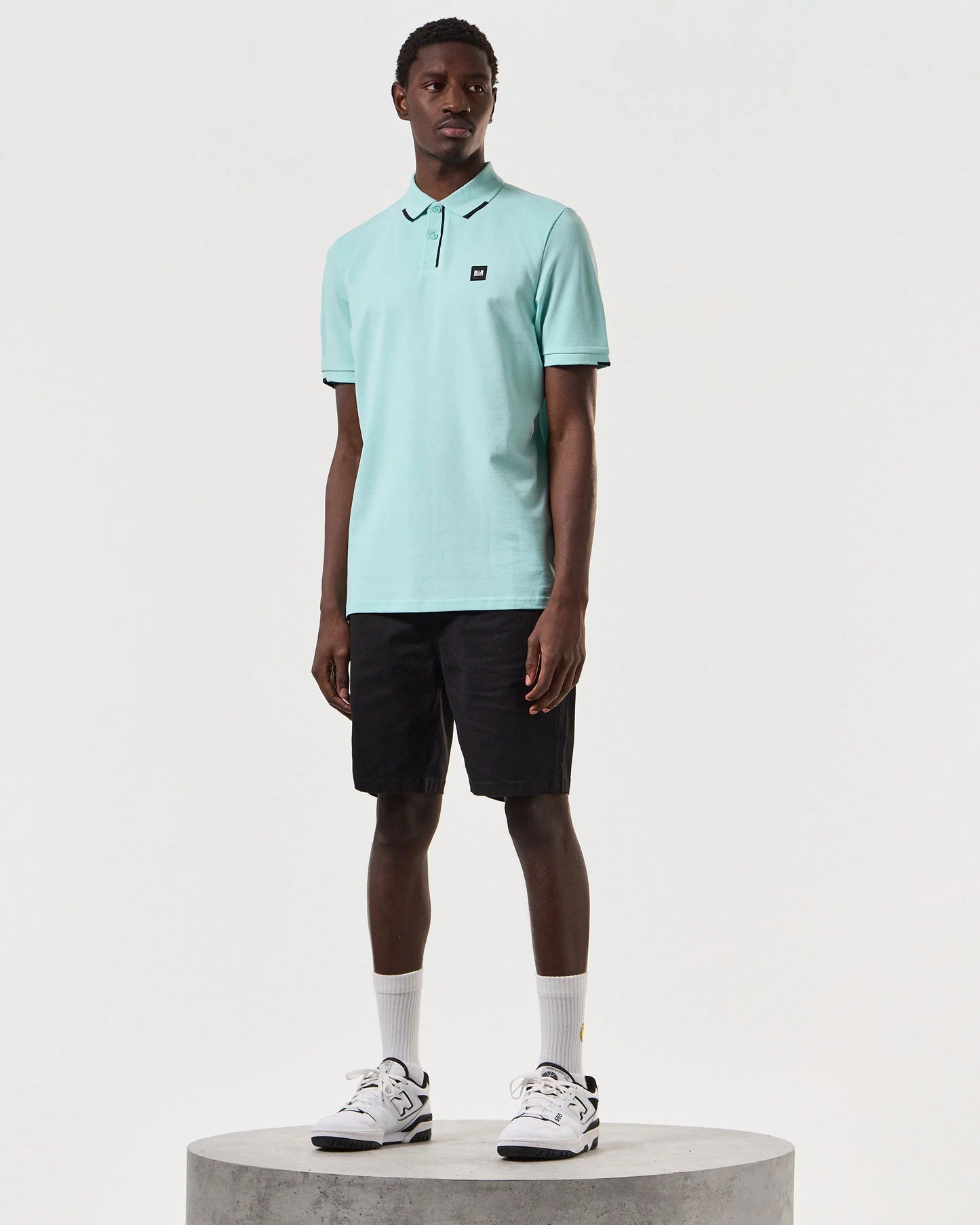 Weekend Offender - Rivas Polo Shirt Celeste Green / Navy