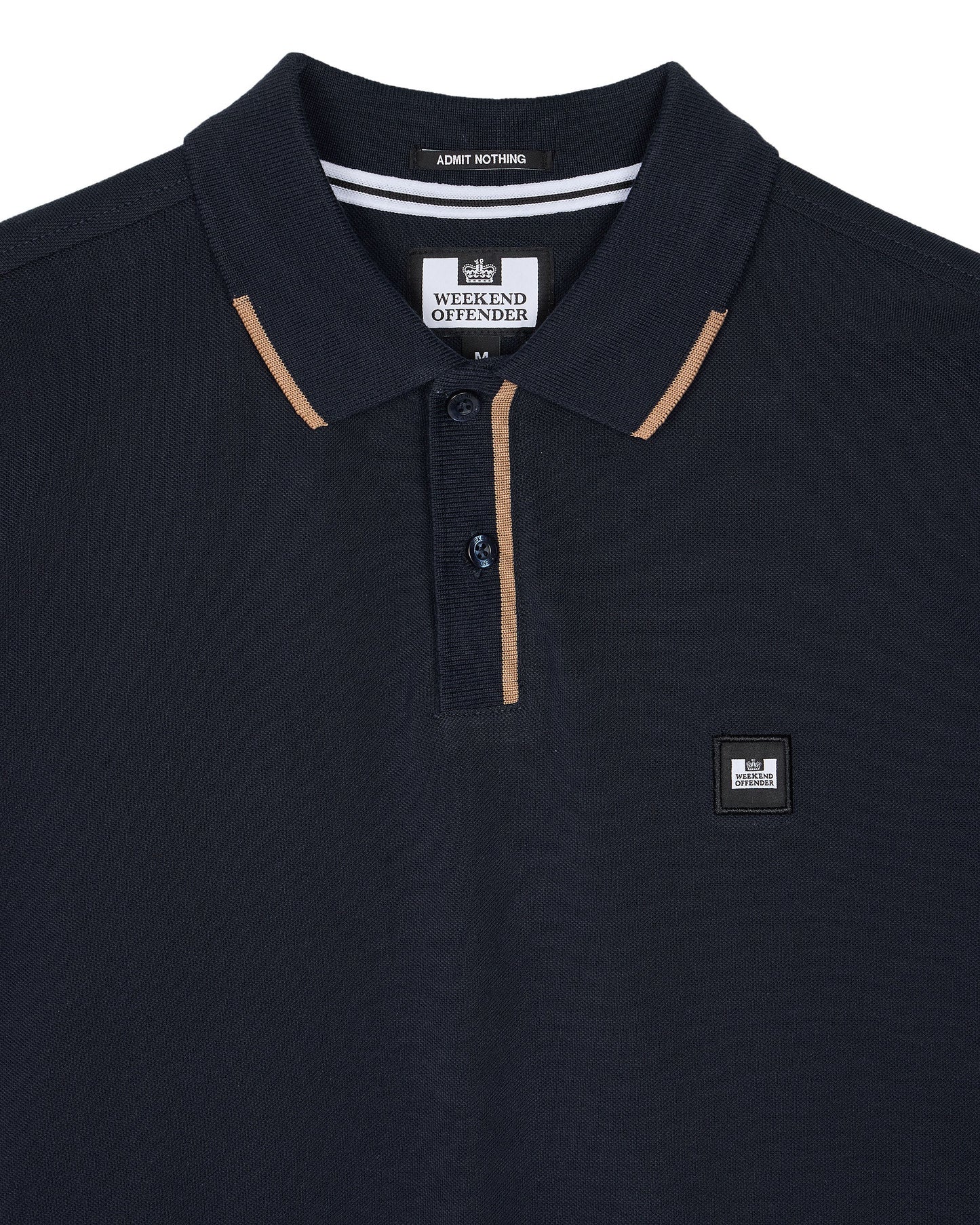 Weekend Offender - Rivas Polo Shirt Navy / Cognac Brown