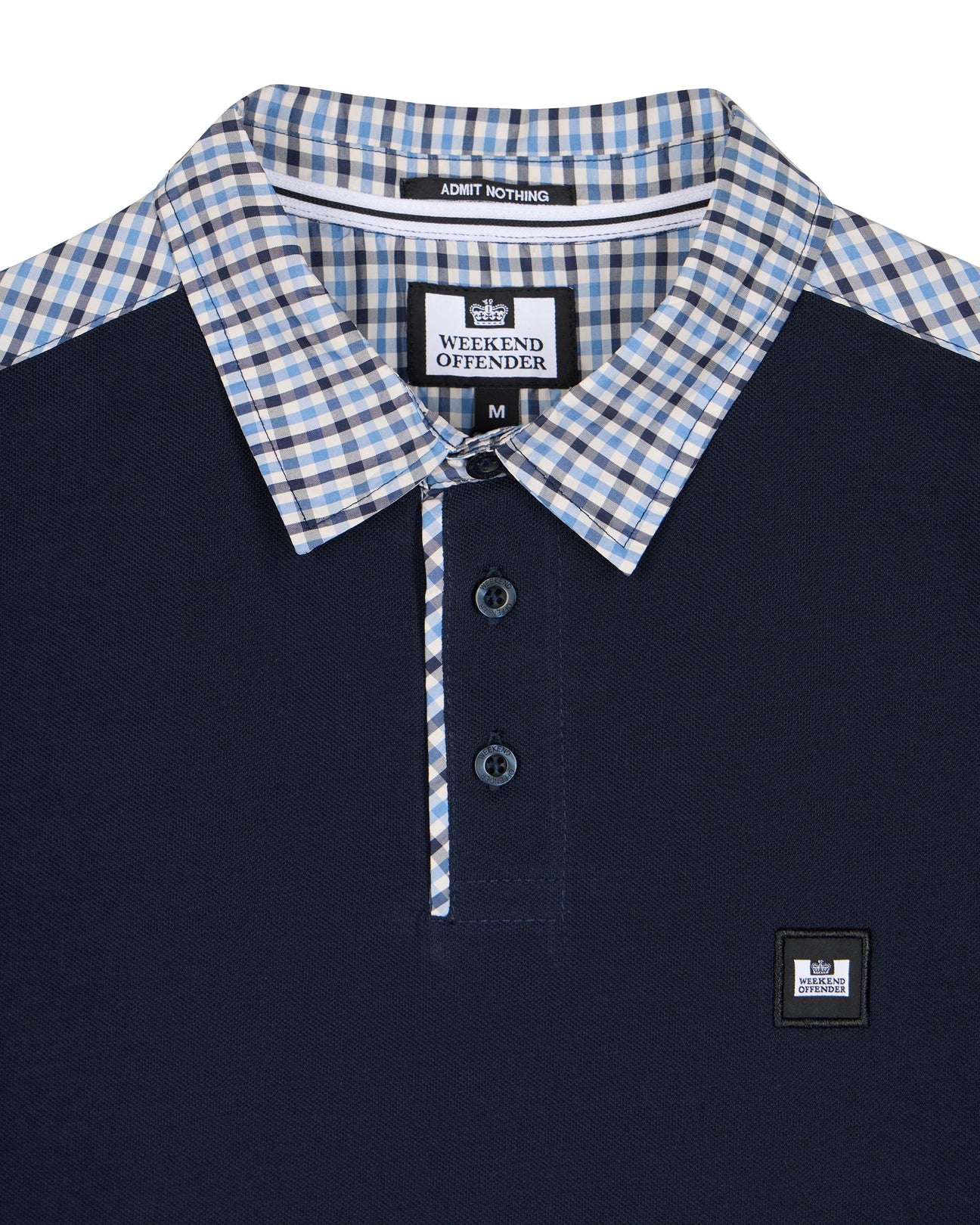 Weekend Offender - Costa Polo Shirt Navy/Blue House Check