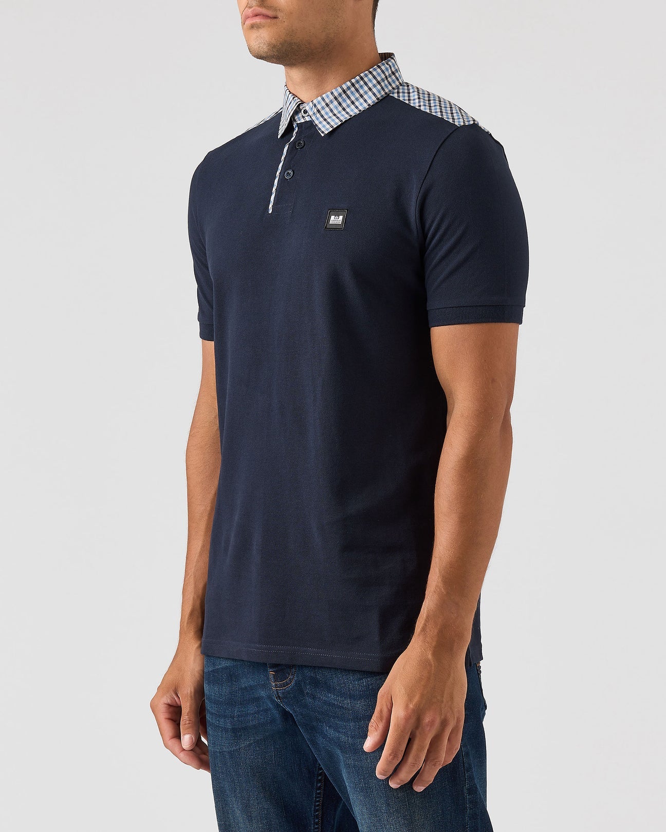 Weekend Offender - Costa Polo Shirt Navy/Blue House Check