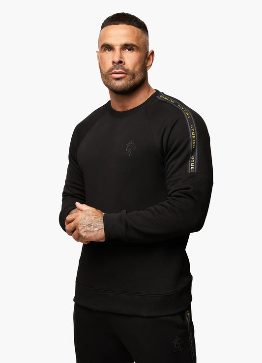 Gym King - Premium Taped Crew Black/Gold