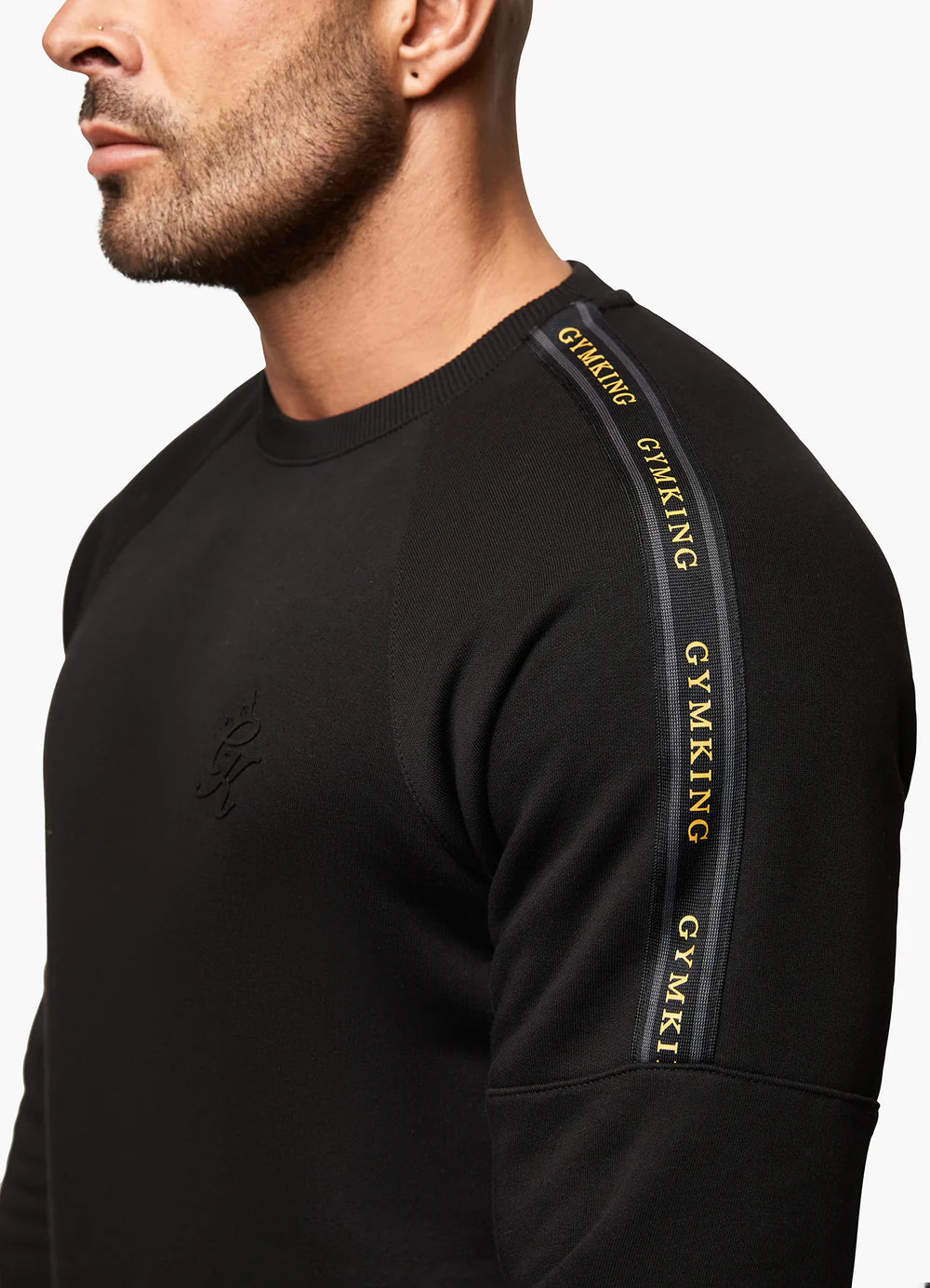 Gym King - Premium Taped Crew Black/Gold