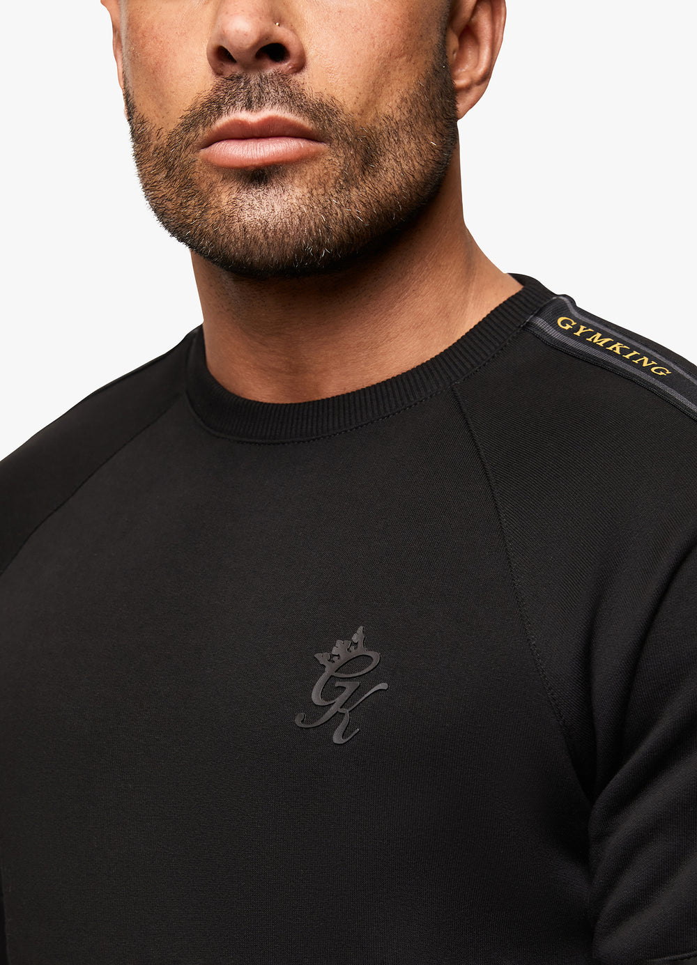 Gym King - Premium Taped Crew Black/Gold