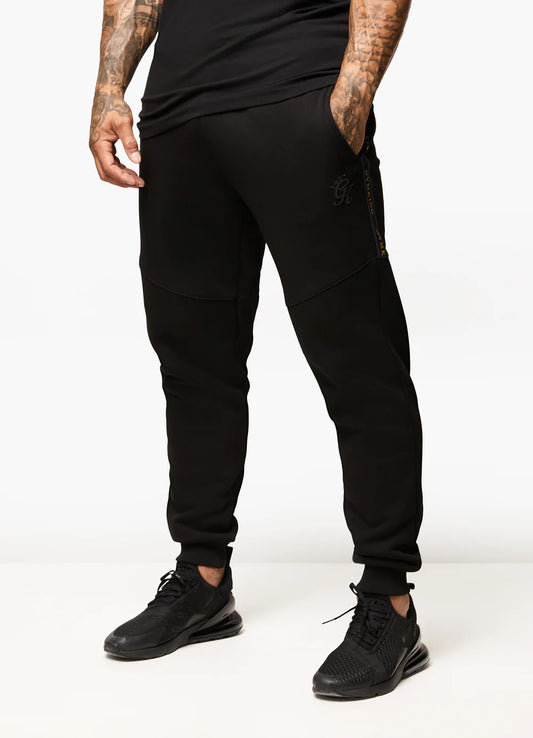 Gym King - Premium Taped Joggers Black/Gold