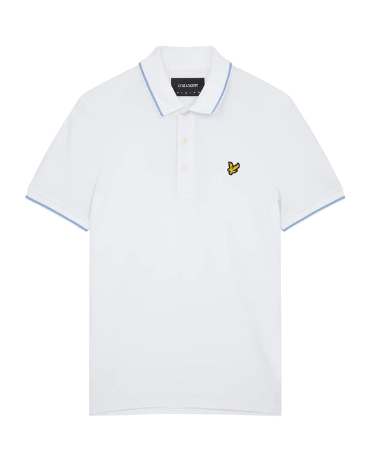 Lyle & Scott - Tipped Polo Shirt White / Light Blue