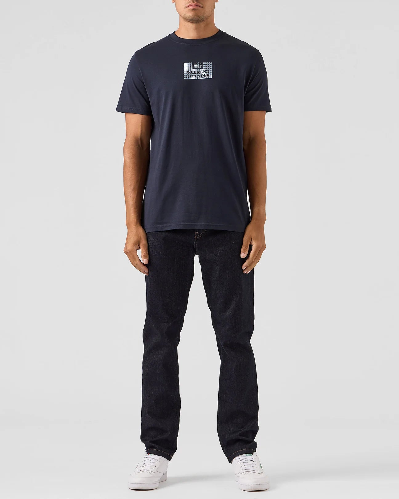 Weekend Offender - Dygas T-Shirt Navy/Blue House Check