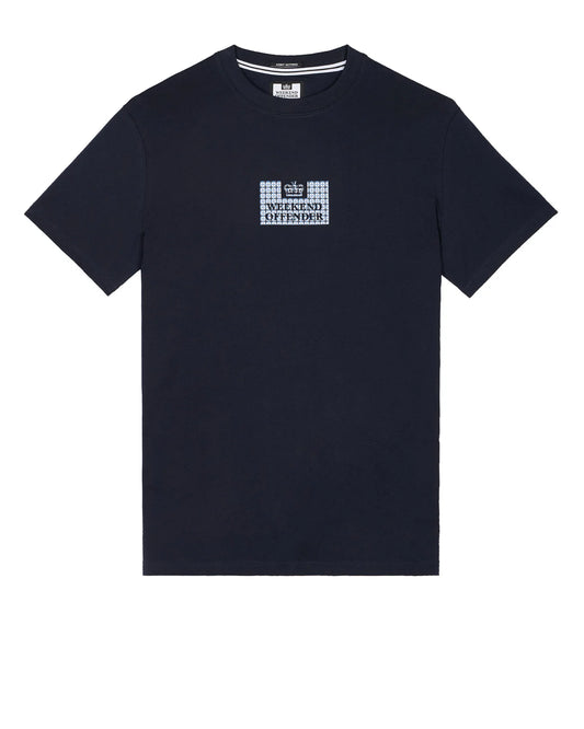 Weekend Offender - Dygas T-Shirt Navy/Blue House Check