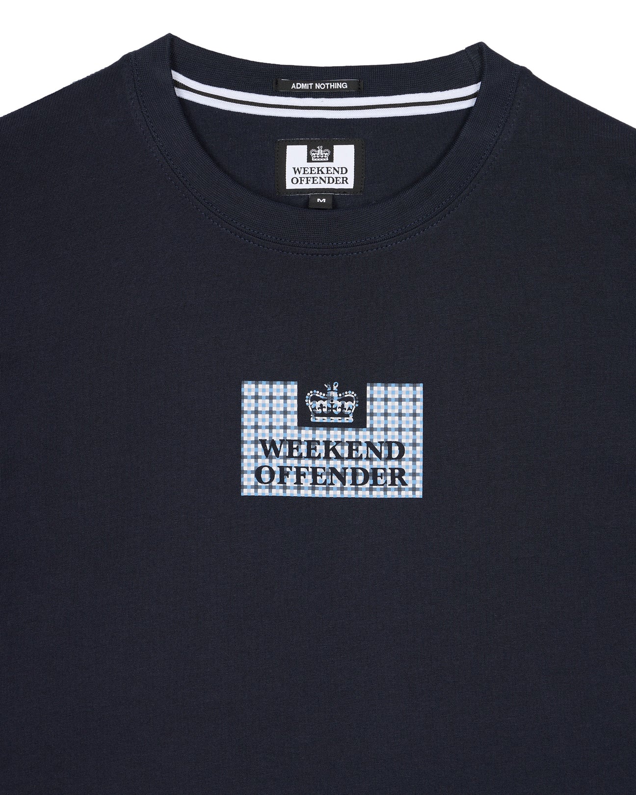 Weekend Offender - Dygas T-Shirt Navy/Blue House Check